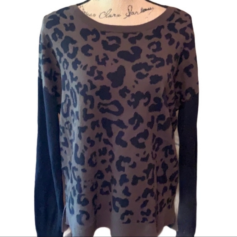 Apt.9 Cheetah Print Tunic Sweater - image 1
